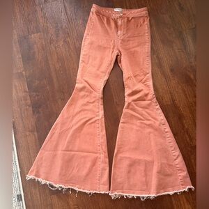 Free People Women's Flared Jeans in Rust